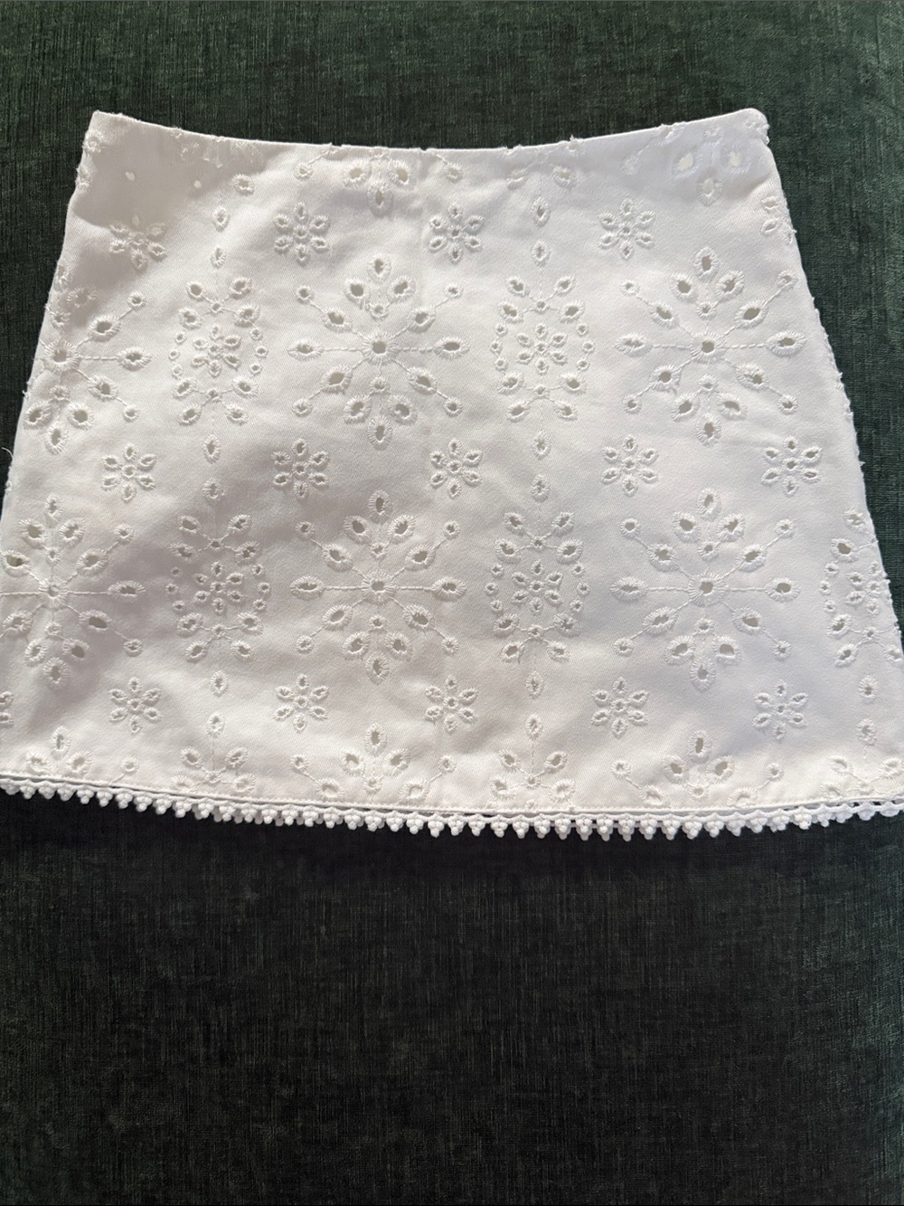 Altar'd State White Eyelet Floral Mini Skirt